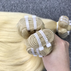 Venta al por mayor de extensiones de cabello cosido a máquina de color rubio blanco 100% cabello humano natural de la empresa VQ - Product Image 4