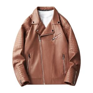 เสื้อแจ็กเก็ตหนังผู้ชาย, เสื้อแจ็คเก็ตหนังสำหรับใส่ทำงานมีฮู้ดสไตล์เกาหลีฤดูใบไม้ร่วงฤดูหนาว - Product Image 3