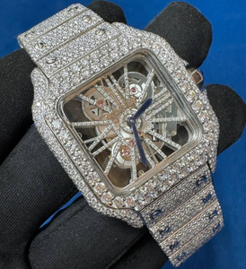 Montre automatique BOJ CATie.R002 Skeleton VVS Diamonds Luxurious Glass Alloy Stainless Steel Fully Iced Moissanite Movement Automatic 41MM - Product Image 2