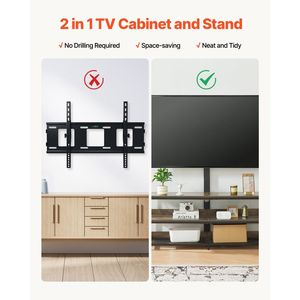Supporto TV da 48 Pollici con Montaggio per TV da 75 Pollici, Centro Intrattenimento con Presa di Corrente, Consolle TV Regolabile in Altezza, Supporto TV Indipendente - Product Image 2