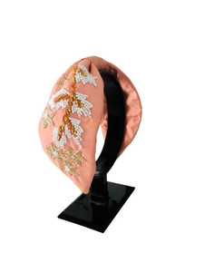 Serre-tête en velours brodé élégant pour femmes et filles, accessoire de cheveux rembourré à motif floral, idéal pour les mariages - Product Image 4