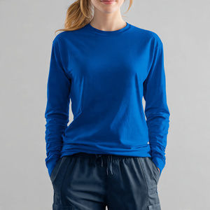 Long Sleeve Stretch Breathable Knitted 100% Cotton Under <b>Scrubs</b> Medical Nursing Hospital Uniforms - Product Image 2