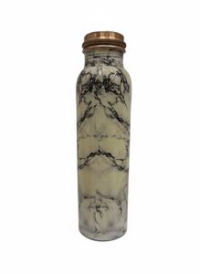 Bouteille d'eau en cuivre de qualité supérieure, faite à la main, réutilisable, écologique, au design classique, avec bouchon à vis, compatible lave-vaisselle, vaisselle traditionnelle - Product Image 5