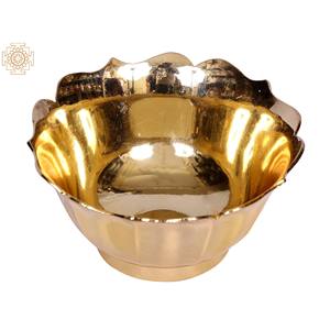 Cuenco de diseño Kamal de latón hecho a mano de 4 pulgadas, artículo pequeño para decoración del hogar, hecho en La India, obra maestra hecha a mano - Product Image 2