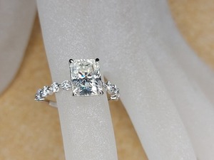 3.00 CT Vintage Radiant Cut Pave lab grown Diamond Engagement <b>Ring</b> 14K 10K Solid <b>Gold</b> Women's Luxury Modern Engagement <b>Ring</b> - Product Image 5