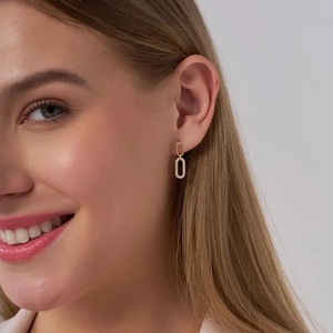 Lab Diamond <b>Earrings</b> Jewelry For Women Gold Boho Style Jewelry 14k/18k Trending <b>Handmade</b> <b>Earrings</b> Gift For Women Stud Dangle Ear - Product Image 3