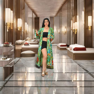 Oferta de Navidad para Adultos: Kimono de Algodón 100% de Alta Demanda, Bata de Dormir Cómoda y Elegante con Cuello en V y Cierre con Cordón - Product Image 3