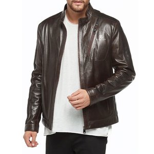 Chaqueta de Cuero de Oveja para Hombre, Chaqueta Bomber de Invierno de Cuero Genuino Premium, Corte Ajustado, Estilo Casual, Moda Urbana y Motociclista - Product Image 6