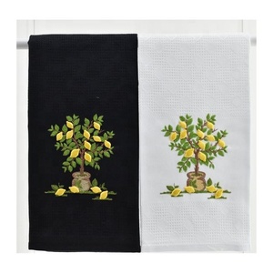 New Trendy Arrivals Checked Black & White Chess <b>Pattern</b> Embroidered Absorbent Reusable Kitchen <b>Towels</b> from Indian Manufacturers - Product Image 5