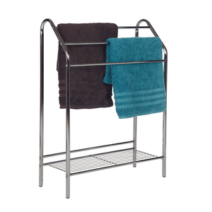 Vintage Black Iron Scroll Design Towel Rack Freestanding Holder Bathroom Organizer Decorative Classic Durable Structure - Product Image 3