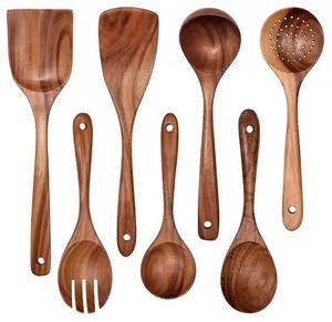 Cuillère de service artisanale en bois de qualité supérieure, ustensile de cuisine naturel pour remuer, mélanger riz, curry, soupe, sauce, idéale pour la cuisine et la salle à manger - Product Image 4