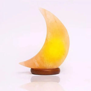 Lámpara Decorativa Tallada en Forma de Luna 2025 al por Mayor con Base de Madera, Elegante Decoración, Lámpara de Sal Rosa del Himalaya Hecha a Mano - Product Image 2