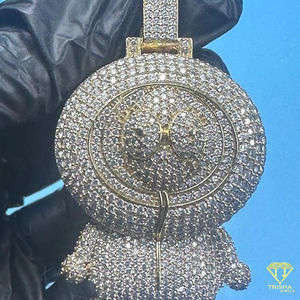 Colgante de Personaje de Dibujos Animados Estilo Hip Hop, con Diamantes Cultivados en Laboratorio VVS, Chapado en Oro, Plata de Ley 925, Joyería para Hombre - Product Image 1