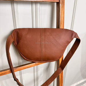 Riñonera de cuero de grano completo hecha a mano, riñonera de cuero genuino de primera calidad, riñonera de cuero de vaca con manos libres para Unisex - Product Image 6