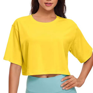Blusas y Camisetas de Diseño Personalizado para Mujer, Color Sólido, Transpirables, Ecológicas, con Logotipo Frontal, Estilo Simple, 100% Algodón, Ropa Casual para Exteriores - Product Image 1