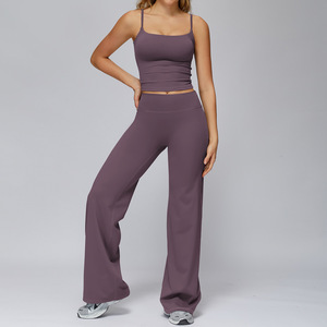 Conjunto Deportivo de Yoga para Mujer, Sujetador Deportivo y Leggings, Dos Piezas, Ropa Deportiva para Gimnasio y Ejercicio - Product Image 1