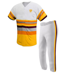 Uniforme de béisbol personalizado 100% poliéster para hombre, incluye camiseta y pantalón en color personalizado - Product Image 1