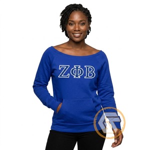 เสื้อสเวตเชิ้ตผู้หญิงปักลาย Zeta Phi Beta แบบสั่งทำขายส่งสำหรับฤดูหนาว เสื้อผ้าชมรม ผลิตจากผ้าฝ้ายฟลีซ ระบายอากาศได้ดี เป็นมิตรกับสิ่งแวดล้อม - Product Image 1