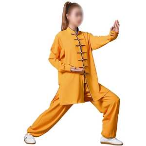 Kimono de Kung Fu Blanc 100% Coton pour Adulte Unisexe – Tenue Traditionnelle Chinoise d'Arts Martiaux Durable, Teint Uni, Coupe Ample, Séchage Rapide - Product Image 1
