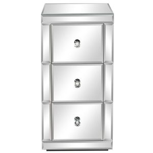 FCH Silver <b>Mirrored</b> Nightstand <b>Side</b>/End <b>Table</b> for Living Room Bedroom Use - Product Image 1