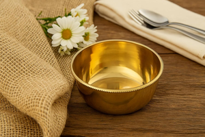 Bol de service en laiton poli artisanal - Design moderne, léger et durable, compatible lave-vaisselle et micro-ondes, pour la décoration de la maison et de la cuisine - Product Image 4