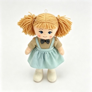 Muñeca de trapo personalizada con coletas rubias, muñeca de tela suave para niñas, muñeca de peluche, linda muñeca de trapo con ojos azules - Product Image 5