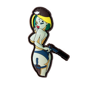 Parche de Goma en Relieve 3D, Forma Irregular, Personaje de Dibujos Animados con Pistola, Adhesivo de PVC para Regalo - Product Image 3