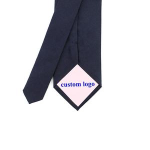 Cravate personnalisée en gros-grain jacquard tissé rose avec logo éclair, bleu marine, pour hommes d'affaires et clubs - Product Image 6