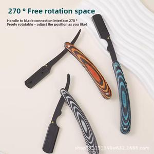 Wood Handle Folding Knife Stainless Steel <b>Blade</b> Outdoor <b>Single</b> <b>Blade</b> Multi Tool <b>Razor</b> - Product Image 4