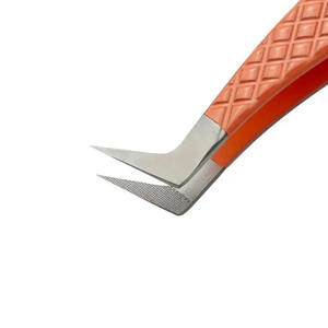 Pince à épiler pour cils DANTRIC IMPLANTS Orange Precision, en acier inoxydable durable, à pointe lisse, 10 mm, pour extensions de cils, outils de maquillage - Product Image 5