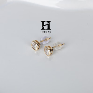 Luxury 18K Gold S925 Sterling Silver Square Radiant Cut Zirconia <b>Stud</b> Earrings for Women - Minimalist Geometric Jewelry - Product Image 4