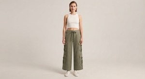 PANTALONS CARGO PREMIUM VERT OLIVE, Coupe Classique, 100% Coton Sergé, Style Urbain, Taille Élastique, Respirant, Léger, Décontracté - Product Image 4