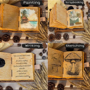 Diario de cuero creativo hecho a mano con diseño de unicornio, cuaderno de fantasía con papel de borde deshilachado vintage, diario encuadernado en cuero, regalo de Rajastán - Product Image 6