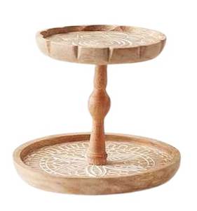 Rustic Farmhouse Wooden Cake Pedestal <b>Stand</b> for <b>Cupcake</b> Pastry Dessert Serving and Kitchen Table Decoration - Product Image 2