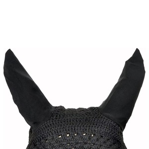 Black Crochet Horse Ear <b>Bonnet</b> With Gold Chain Trim Lightweight Washable Breathable Design Quick Dry Horse Fly Protection - Product Image 2