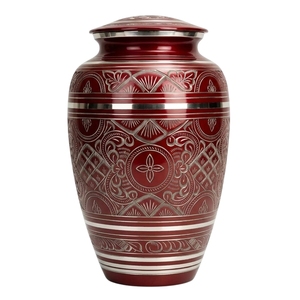 Urna Funeraria de Latón Rosa Dorado con Grabado Floral y Tapa para Cenizas de Adultos - Florero Conmemorativo de Latón Rosa - Product Image 5