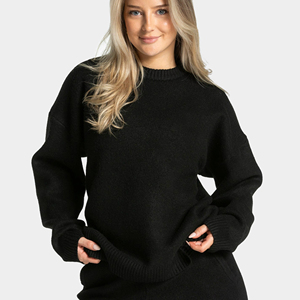 Sweat-shirts décontractés pour femmes, col rond, manches longues, en molleton uni, surdimensionnés, vente en gros, collection automne, OEM - Product Image 1