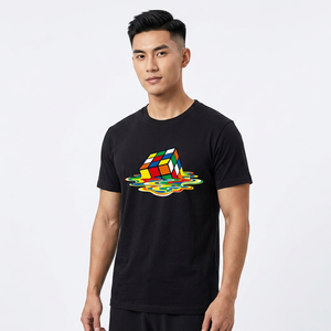 T-shirt formel pour homme à manches courtes, col rond, coupe ample, 100 % coton jersey, imprimé sérigraphié - Product Image 2