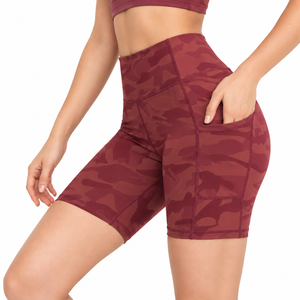 Pantalones cortos de yoga para mujer, pantalones cortos de yoga de cintura alta con compresión, pantalones cortos de yoga sin costuras para mujer, pantalones cortos de yoga para gimnasio, pantalones cortos de yoga para correr - Product Image 3