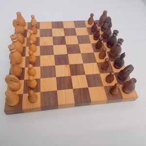 Luxury Solid <b>Wood</b> Chess Board With Walnut Finish And Modern Design Used For Adults Kids Strategy <b>Game</b> Lovers - Product Image 6
