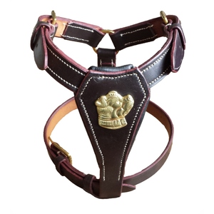 Classic Adjustable <b>Leather</b> <b>Dog</b> Chest <b>Harness</b> with Secure Metal Buckles and Durable Leash Attachment for Everyday Walking - Product Image 1