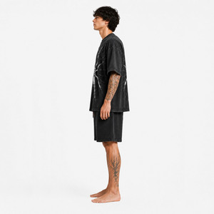Camiseta Unisex de Algodón con Hombros Caídos, Estilo Urbano, Oversize, Diseño Sólido, Transpirable, de Secado Rápido, Ecológica, Prenda de Moda - Product Image 4