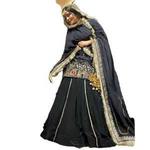 Navratei ผ้าใยไหมธรรมชาติ lehenga choli ปักลวดลายงานชาวปากีสถาน - Product Image 1
