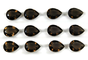 Quartz fumé de qualité AAA, forme poire, 12x10 mm, facetté, pierre précieuse en vrac pour la création de bijoux - Product Image 3