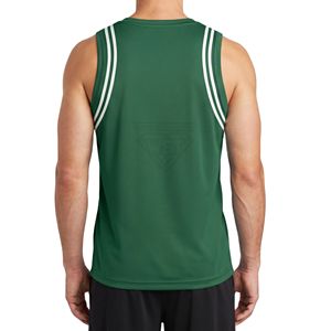 Camiseta Deportiva Ligera de Poliéster con Cuello de Rayas Estilo Retro para Hombre, Camiseta sin Mangas para Entrenamiento Atlético, Running y Fitness - Product Image 2