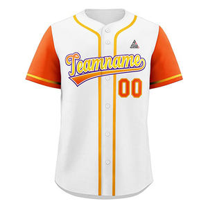 Camiseta de Béisbol Blanca Personalizada 2025, con Ribete Dorado y Negro, Cierre de Botones, Uniforme de Equipo, Nombre y Número Personalizados, Estilo Profesional, Antibacteriana - Product Image 5