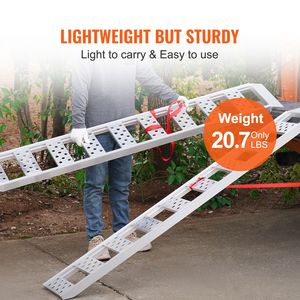 Rampe de chargement portable en alliage d'aluminium de 1250 lb pour motos, VTT, camions, tondeuses à gazon – Nouvelle rampe droite avec bandes de chargement - Product Image 3