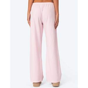 2025 femmes décontracté pyjama pantalon XS taille vêtements de nuit avec taille élastique large jambe cordon et poches Homewear ODM - Product Image 1