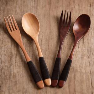 Bamboo Wooden <b>Cutlery</b> <b>Set</b> Eco Friendly Lightweight Fork Spoon Knife <b>Set</b> Perfect for <b>Travel</b> Picnic Outdoor Dining Use From India - Product Image 3