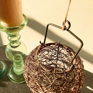 Lámpara Colgante de Mimbre Estilo Ola, Nueva, Hecha a Mano - Product Image 1